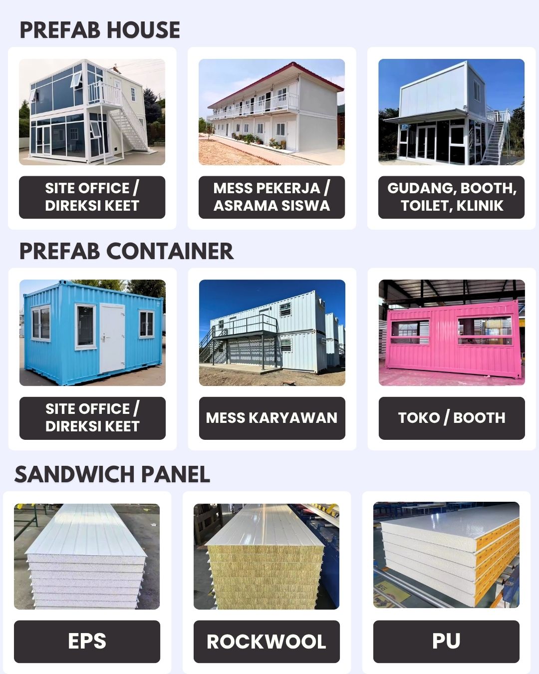 JUAL RUMAH PREFAB CONTAINER SANDWICH PANEL