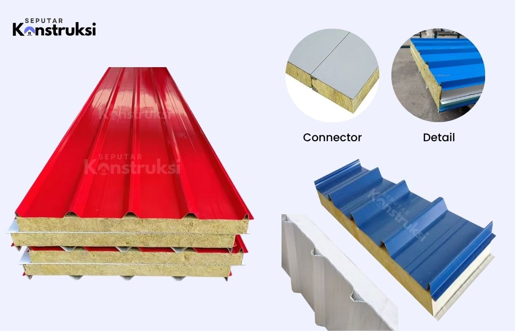 atap rockwool Panel dinding rockwool sandwich
