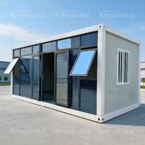 Rumah Modular Kaca Sisi 6m